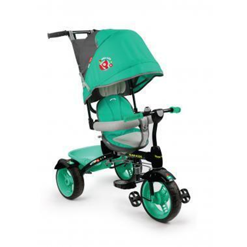 Велосипед детский 3-колесный с ручкой и козырьком Nika ВД4/2 изумрудный