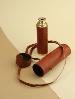 Nautical Подзорная труба в кожаном футляре
