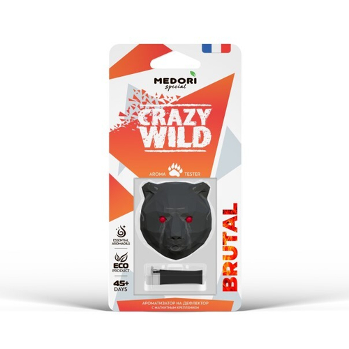 Ароматизатор на дефлектор CERAMIC, 3D голова медведя BRUTAL (MEDORI)
