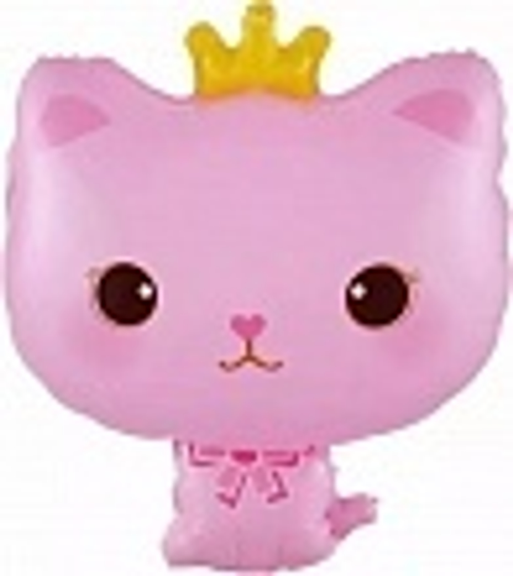 Шар (24""/61 см) Фигура, Котенок Принцесса, Розовый, 1 шт. Б3 ( 3,5 порции) Б013