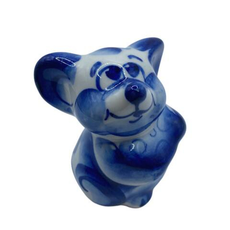 Фигурка Мышонок с сыром гжель