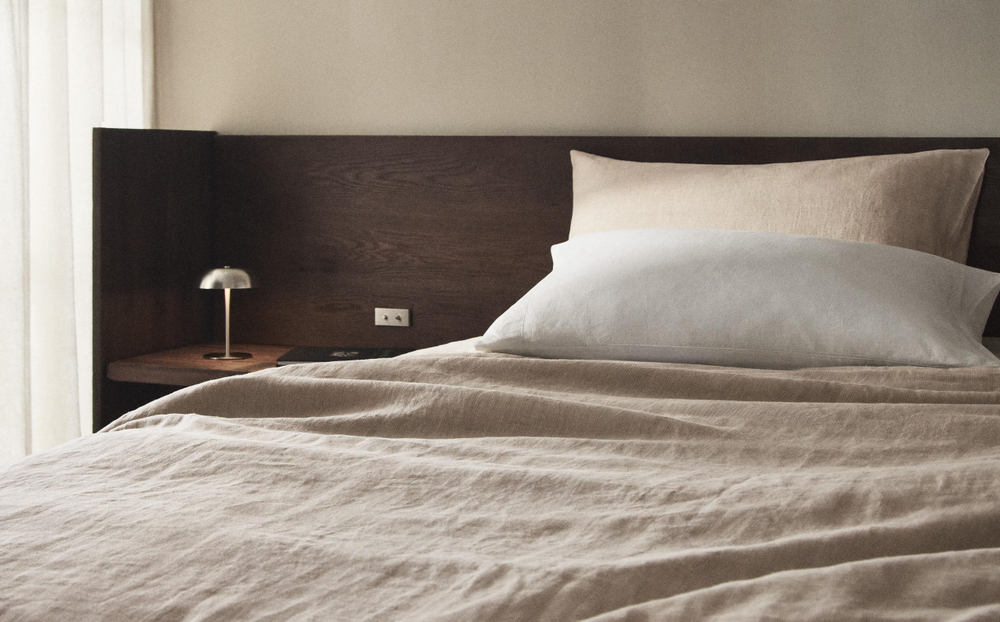 Наволочка Zara Home хлопок, лён 100%, однотонный, 6181/091