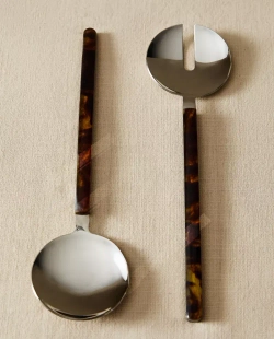 ZARA HOME НАБОР СТОЛОВЫХ ПРИБОРОВ ДЛЯ САЛАТА, КОРИЧНЕВЫЙ