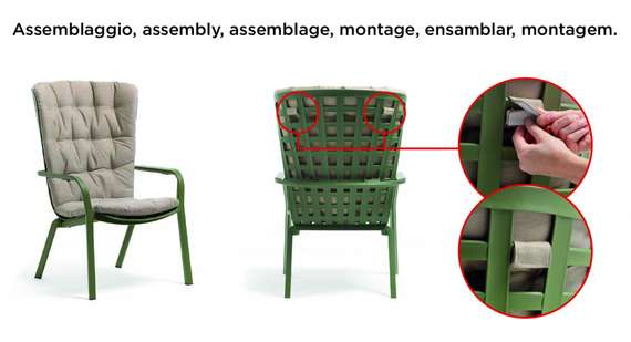 Подушка для кресла Folio розовая