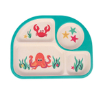 3860783 Набор детской посуды из бамбука «Морские жители», 5 предметов: тарелка, миска, стакан,