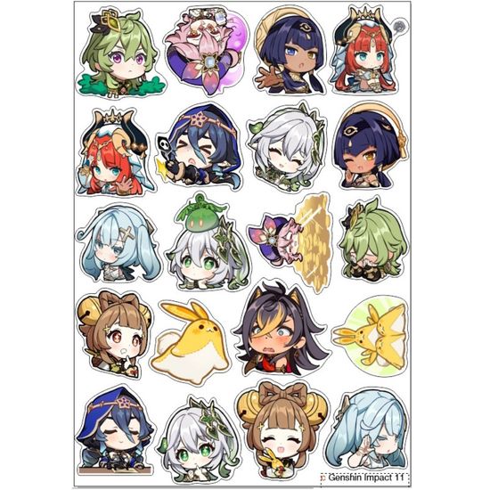 Наклейка А5 c Genshin  Impact 11 (Геншин импакт 11)