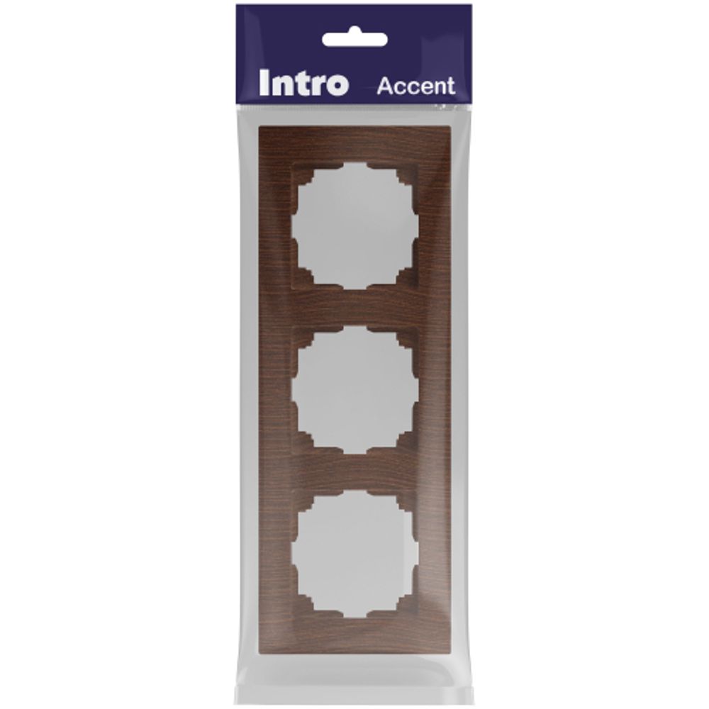 Рамка для розеток и выключателей Intro Accent 6-503-10 на 3 поста, СУ, венге