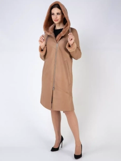 Дубленка зима натуральная удлиненная с капюшоном