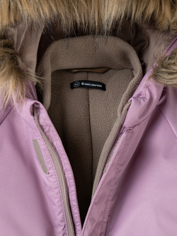 Комбинезон мембранный зимний с капюшоном с меховой опушкой "Пыльная роза"