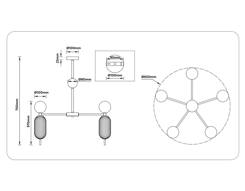 Люстра на штанге Ambrella light CERAMO MODERN LH53104