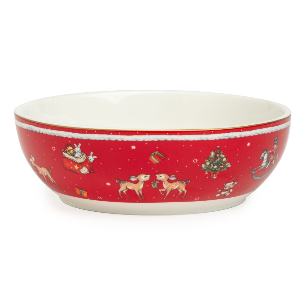 НАБОР ПОСУДЫ LEFARD "C НОВЫМ ГОДОМ" 3 ПР.: САЛАТНИК 800 МЛ, ТАРЕЛКА 19 СМ, КРУЖКА 400 МЛ (КОР=8НАБ.)