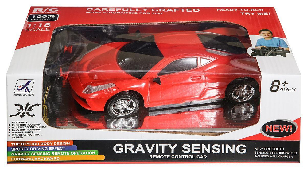 Машина классич.на РУ см, красная, коробка 797-5