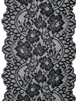 03-275 ОПТ Кружево эластичное 22,5 см, черный