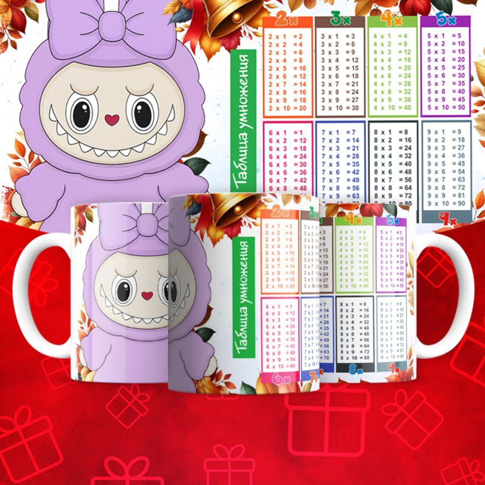 Лабубу с таблицей умножения