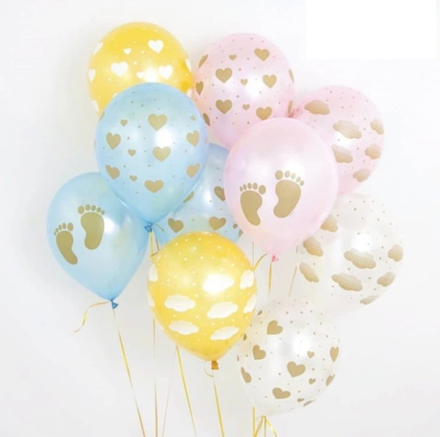 Шары с рисунками и надписями ножки и облачка №7