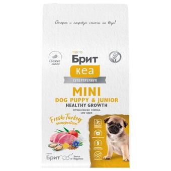 Сухой корм для щенков и беременных и кормящих собак мини пород Брит Brit CARE Mini Puppy&Junior Healthy Growth с индейкой 0,4 кг