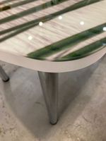 Стол стеклянный с фотопечатью (подстолье прямое раздвижное белое )