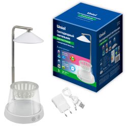 ULT-P36-3W-4000K+SPSB IP40 WHITE Светильник для растений светодиодный. с подставкой и декоративной емкостью. Белый свет4000K + cпектр для рассады и цветения. TM Uniel