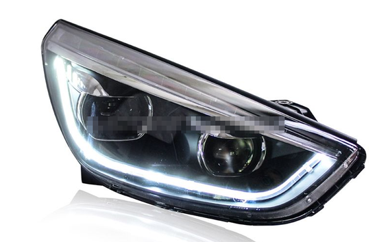 Передние фары Хендай IX35 2010-2015 V9 Type [Комплект Л+П; ходовые огни; FULL LED]