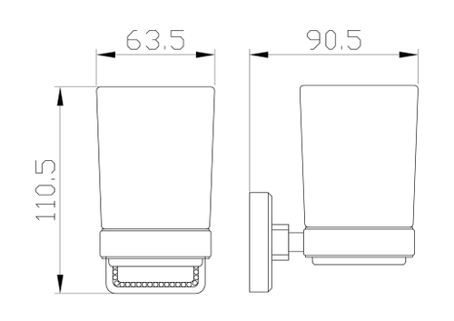 Стакан для зубных щеток с держателем WONZON & WOGHAND ROMA, Бронза (WW-7221)