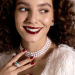 Колье-чокер из Морского Жемчуга Акойя и Бриллиантами, N0156-0/2