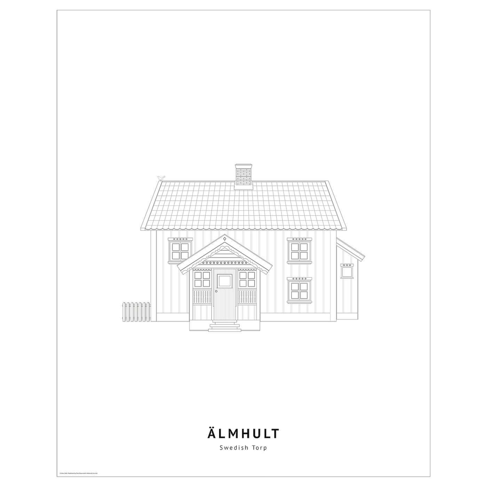 IKEA BILD  (ИКЕА БИЛД)  -  Плакат, Шведский загородный дом, Älmhult, 40x50 см