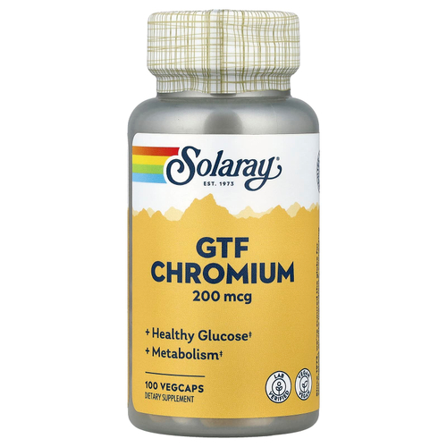 Solaray, GFT Chromium, 200 мкг, 100 капсул на растительной основе