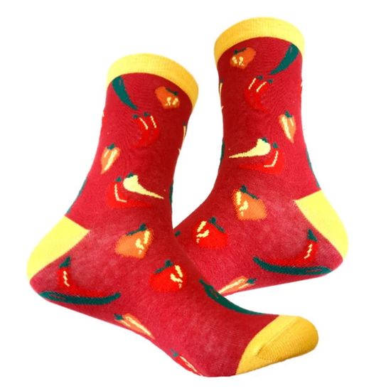Носки "Жгучий перец" р-р 36-42 (красный, желтый)