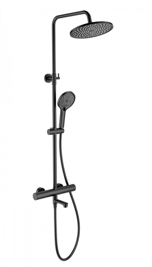 Душевая система с термостатом WONZON & WOGHAND WW-B3069-MB черный матовый