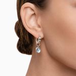 Подвесы на серьги с голубым топазом