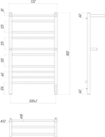 Полотенцесушитель электрический Lemark Pramen LM33910Z П10 500x900, диммер справа, хром