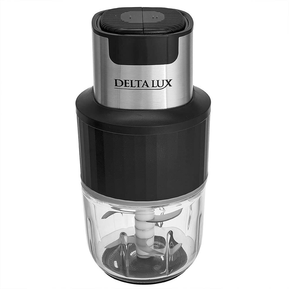 Измельчитель электрический 850 Вт DELTA LUX DE-7403, 2 стеклянные чаши 2,5 л и 0,3 л, двойной и трой