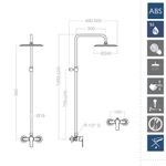 Душевая система без излива без регулировки высоты без ручного душа TITANIUM 1864RP240