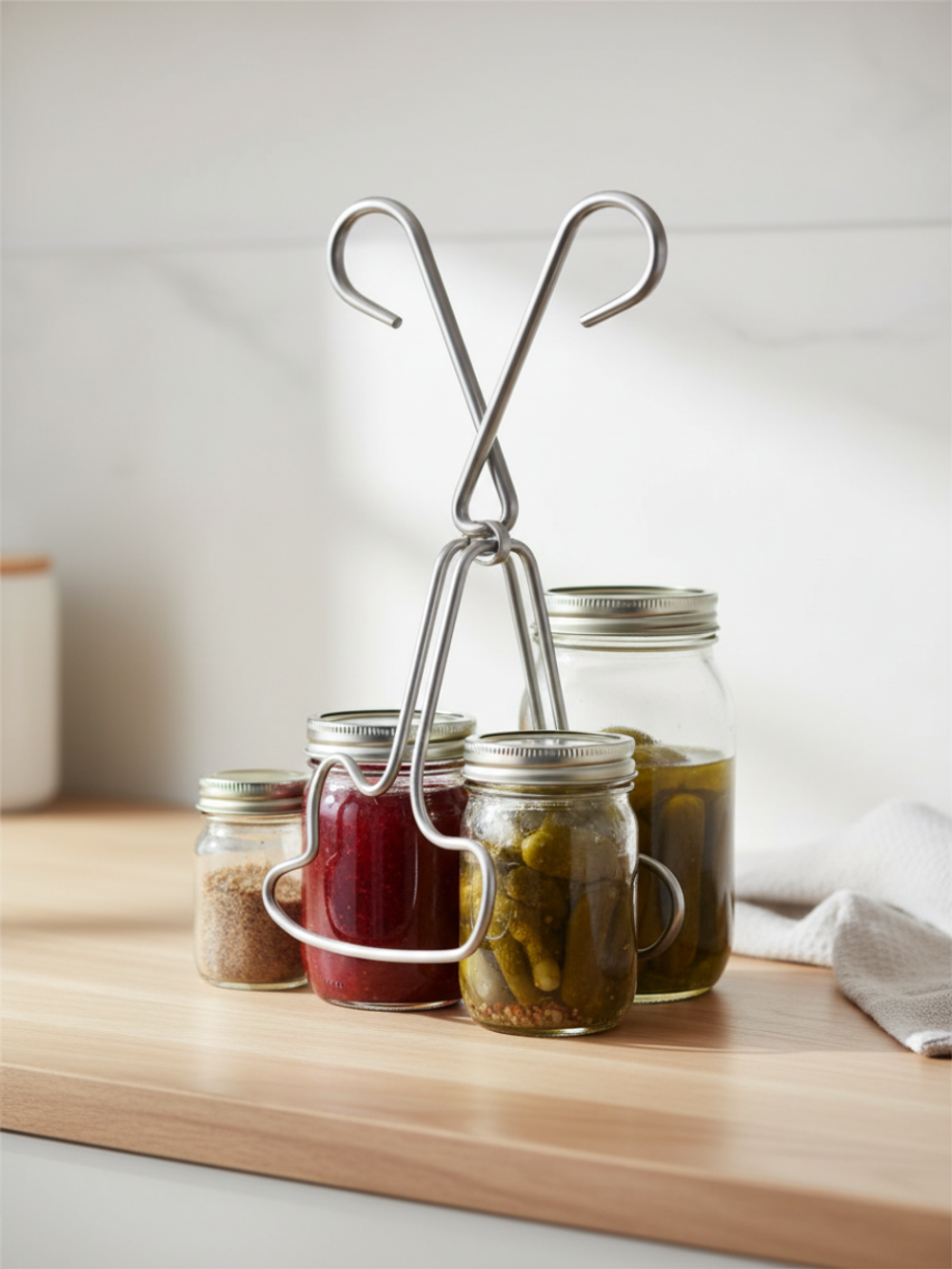 Захват для банок, винтовой, для солений, серебристый, 1 шт, прочный