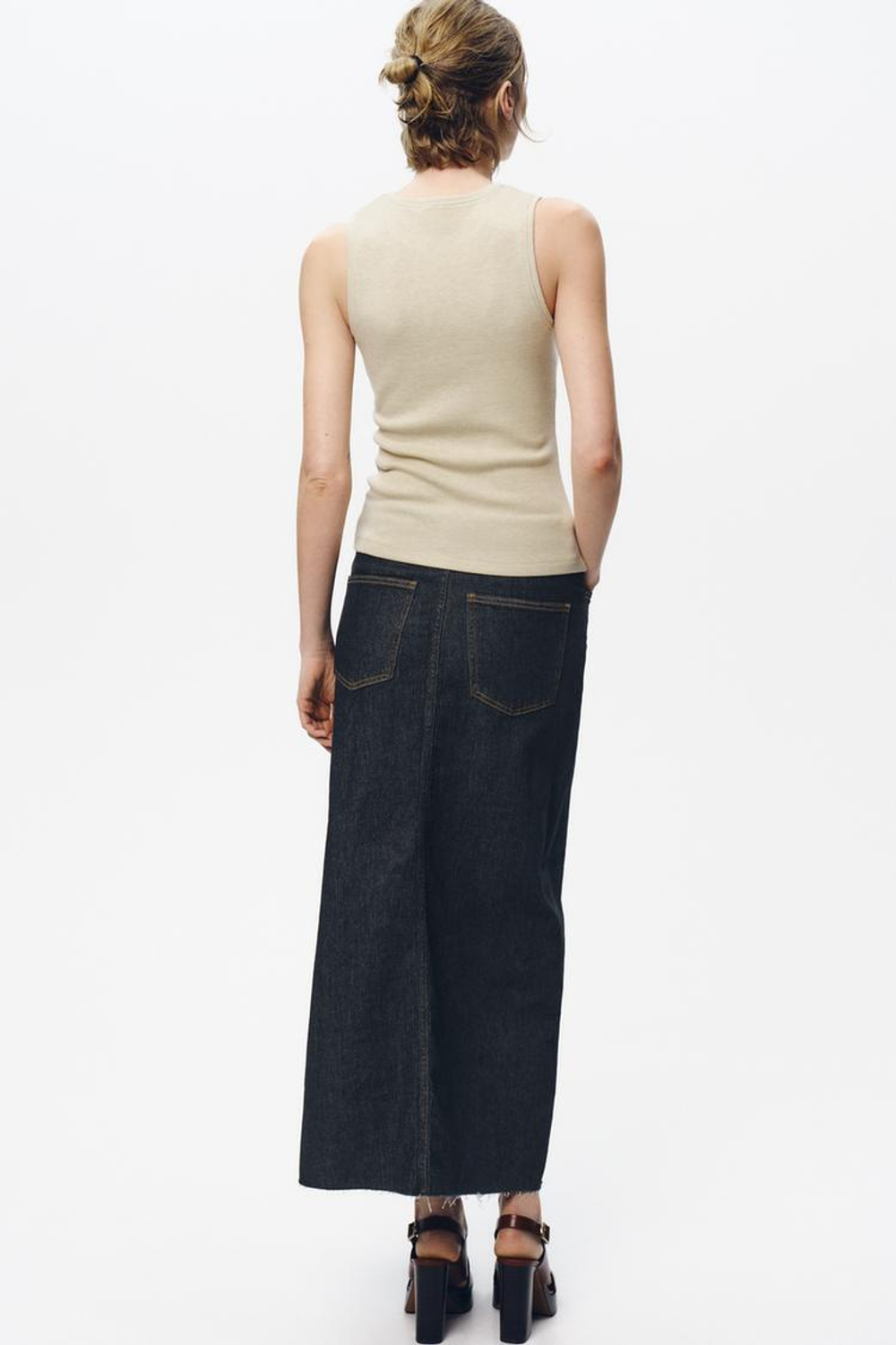 ZARA ТОП БЕЗ РУКАВОВ, СВЕТЛО-ПЕСОЧНЫЙ