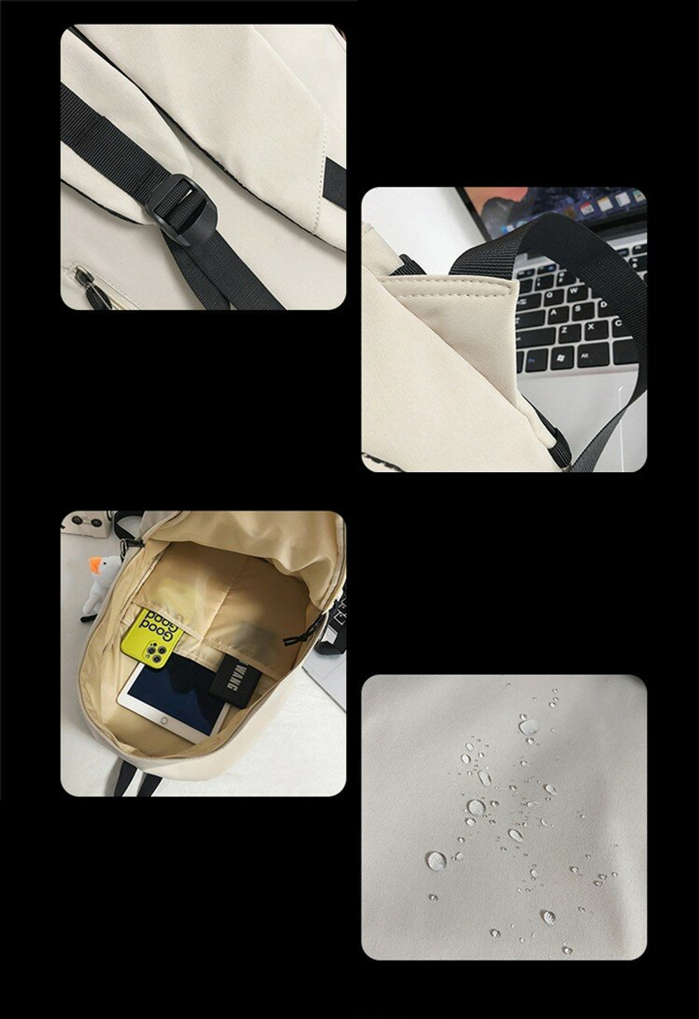 Рюкзак женский мужской городской школьный без брелка, голубой