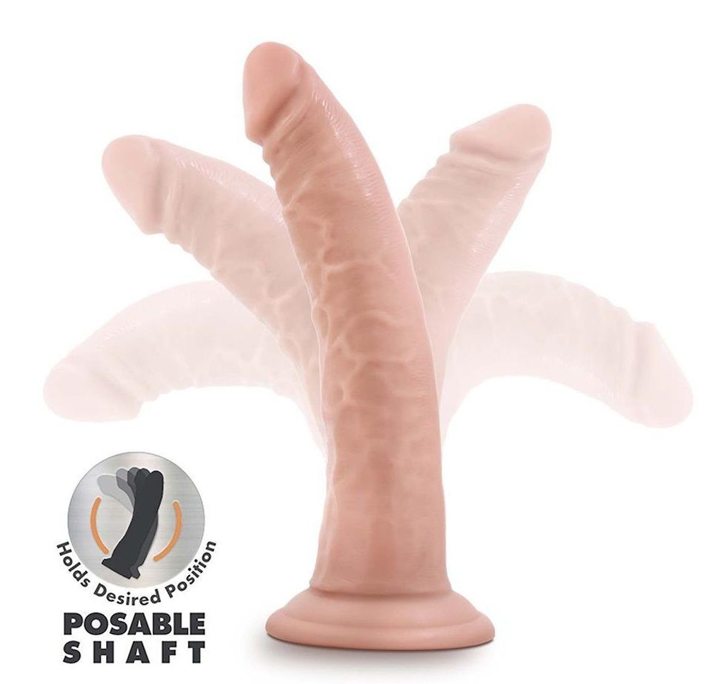 Телесный фаллоимитатор-реалистик 7 Inch Posable Dildo - 19 см. (Цвет: телесный)