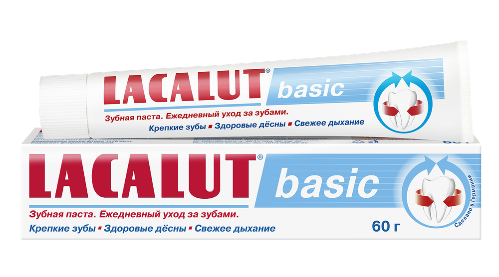 Lacalut Паста зубная Basic, для профилактики кариеса, 75 мл