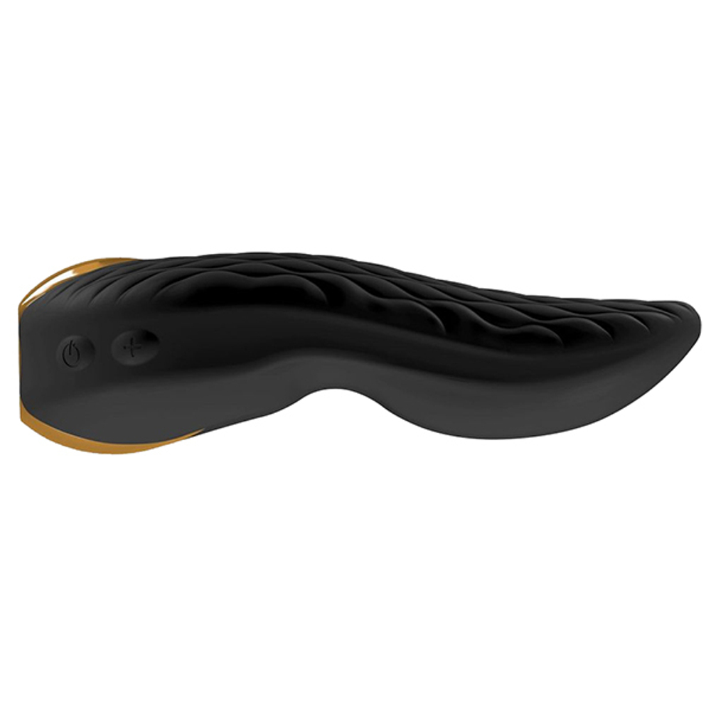 Черный двойной вибростимулятор 10,8см с двумя моторами Shunga AIKO SH-AIKO-204