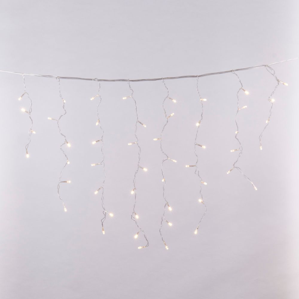 ULD-B3010-200-DTA WARM WHITE IP20 Бахрома светодиодная с контроллером. 3 м. 200 светодиодов. Теплый белый свет. Провод прозрачный. TM Uniel.