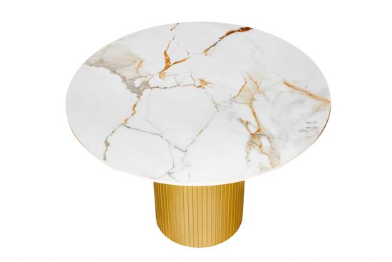 Стол DUBAI 90 Calacata gold gloss / опора шелк, золото