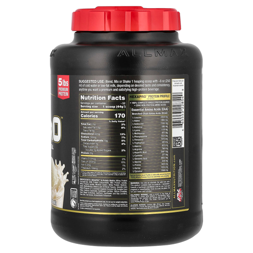 ALLMAX, Hexapro™, высокопротеиновый нежирный рацион, французская ваниль, 2,27 кг (5 фунтов)