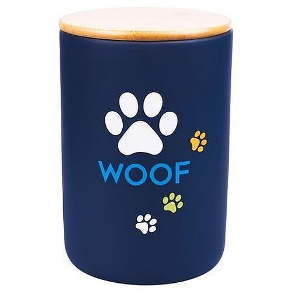 КерамикАрт бокс керамический для хранения корма для собак WOOF 1,9л, черный