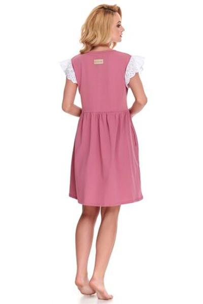 Оригинальная домашняя сорочка с кружевными рукавами (Размер: XL) (Цвет: розовый)