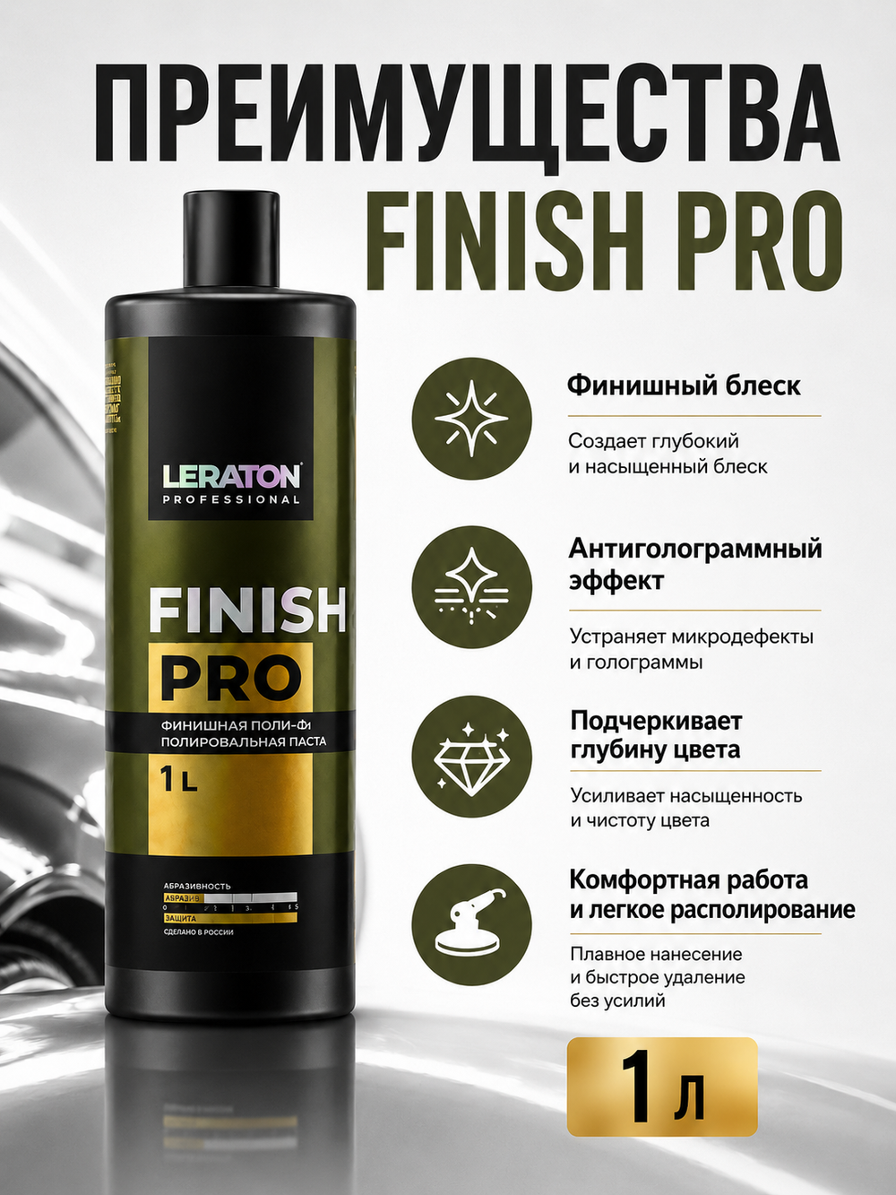 LERATON PROFESSIONAL Финишная полировальная паста Finish PRO 1 л