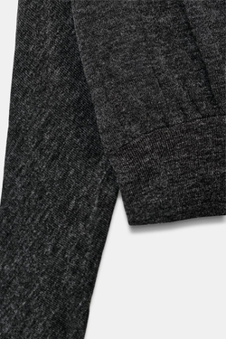 ZARA МЯГКИЙ СВИТЕР С ДЛИННЫМИ РУКАВАМИ, СЕРЫЙ МЕЛАНЖ