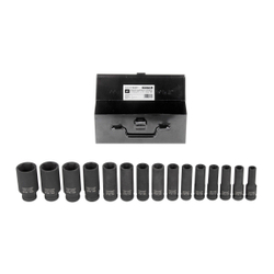 WDK-710BL Набор ударных головок глубоких 1/2", 10-32 мм, 15 предметов