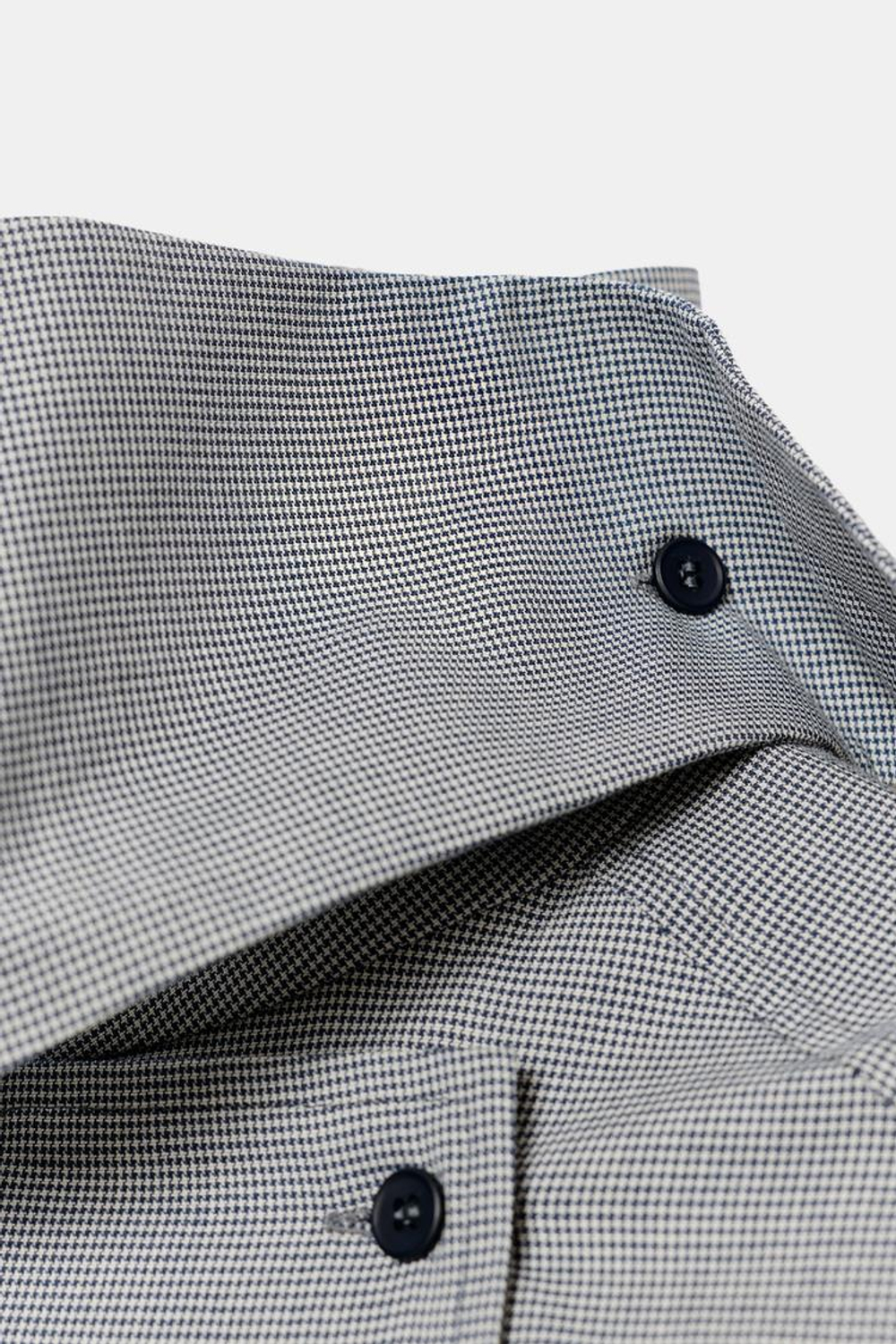 ZARA РУБАШКА ОВЕРСАЙЗ В КЛЕТКУ С КАРМАНОМ — ZW COLLECTION, МОРСКОЙ СИНИЙ