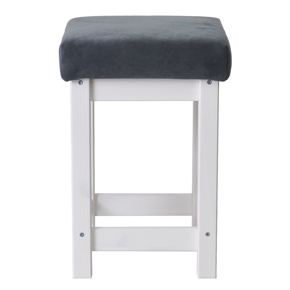 Dipriz Табурет Оливия 33х33 см из массива сосны с мягким сиденьем, белый