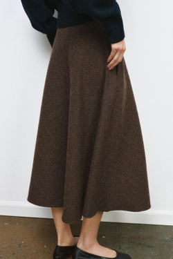 ZARA ЮБКА ИЗ СМЕСОВОЙ ШЕРСТИ «ГУСИНАЯ ЛАПКА» — ZW COLLECTION, РАЗНОЦВЕТНЫЙ